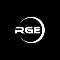 design de logotipo de carta rge na ilustração. logotipo vetorial, desenhos de caligrafia para logotipo, pôster, convite, etc. vetor