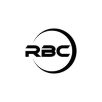 design de logotipo de letra rbc na ilustração. logotipo vetorial, desenhos de caligrafia para logotipo, pôster, convite, etc. vetor