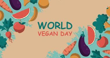 fundo do dia mundial do vegano. vetor