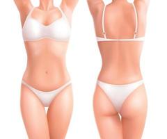conjunto realista de corpo feminino vetor
