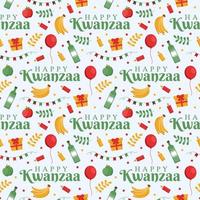 feliz feriado kwanzaa design de padrão sem costura africano com elemento de estilo festival no modelo ilustração plana de desenho animado desenhado à mão vetor