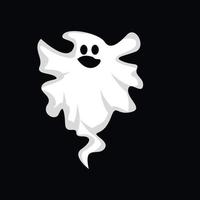 design de logotipo fantasma, ícone de halloween, ilustração de fantasia de halloween, modelo de banner de celebração vetor