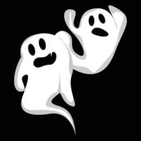 design de logotipo fantasma, ícone de halloween, ilustração de fantasia de halloween, modelo de banner de celebração vetor