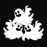 design de logotipo fantasma, ícone de halloween, ilustração de fantasia de halloween, modelo de banner de celebração vetor