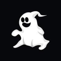 design de logotipo fantasma, ícone de halloween, ilustração de fantasia de halloween, modelo de banner de celebração vetor