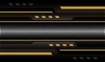 bandeira de padrão de malha de círculo de ouro prata abstrato cinza preto cyber design geométrico vetor de textura de fundo ultramoderno