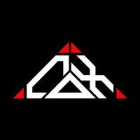 design criativo do logotipo da carta cox com gráfico vetorial, logotipo simples e moderno de cox em forma de triângulo. vetor