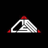 design criativo do logotipo da carta csm com gráfico vetorial, logotipo simples e moderno csm em forma de triângulo. vetor