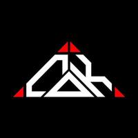 cok letter logo design criativo com gráfico vetorial, cok logotipo simples e moderno em forma de triângulo. vetor