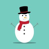 estilo simples do ícone do boneco de neve. vetor eps10. boneco de neve com chapéu e cachecol. ilustração vetorial. conceito de ano novo.