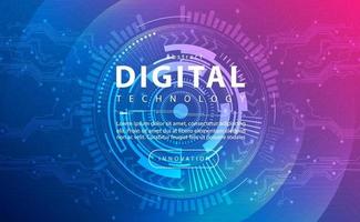 conceito de fundo rosa azul de banner de tecnologia digital, efeito roxo claro de tecnologia, tecnologia abstrata, dados futuros de inovação, rede de internet, ai big data, conexão de pontos de linhas, ilustração vetorial vetor