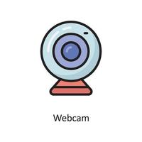 vetor de webcam cheia de ilustração de design de ícone de contorno. símbolo de computação em nuvem no arquivo eps 10 de fundo branco