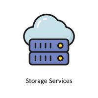 serviços de armazenamento vector preenchido ilustração de design de ícone de contorno. símbolo de computação em nuvem no arquivo eps 10 de fundo branco
