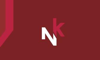 letras do alfabeto iniciais monograma logotipo nk, kn, n e k vetor