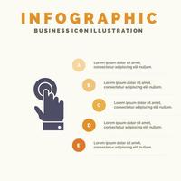 modelo de apresentação de infográficos de tecnologia de interface touchscreen apresentação em 5 etapas vetor