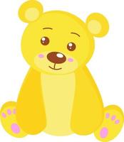 urso amarelo, ilustração, vetor em fundo branco.