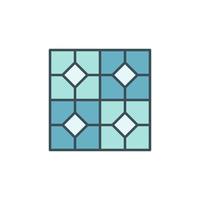 ícone azul do conceito de vetor de telha de chão