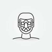 ícone de linha de vetor de detecção de rosto de homem. sinal de reconhecimento facial