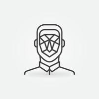 ícone linear de detecção de rosto de homem. símbolo de conceito de vetor