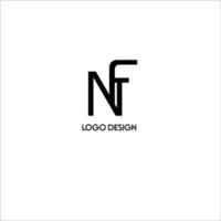 design de logotipo de letra inicial nf vetor