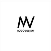 design de logotipo de letra inicial mv vetor