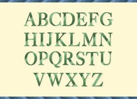 coleção de fontes de alfabeto de listras abstratas vetor