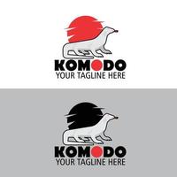 logotipo do dragão de komodo vetor