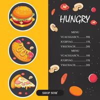 ilustração vetorial de modelo de menu de fast food vetor