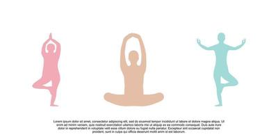 design de logotipo de ioga simples vetor premium exclusivo