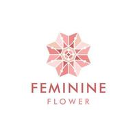 ilustração de design de símbolo de padrão de logotipo de flor feminina vetor