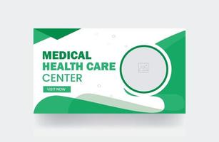 modelo de miniatura de capa de vídeo de banner de miniatura de saúde médica vetor