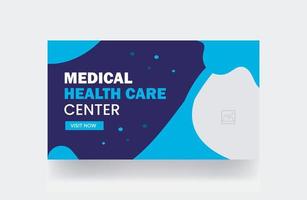 banner da web de miniatura de saúde médica modelo de design de banner de promoção de miniatura de vídeo vetor