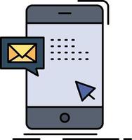vetor de ícone de cor plana de mensagem de correio instantâneo de diálogo em massa