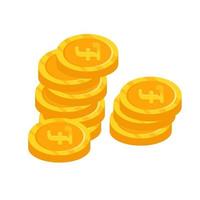 punhado de ouro de moedas de libra. ilustração vetorial plana