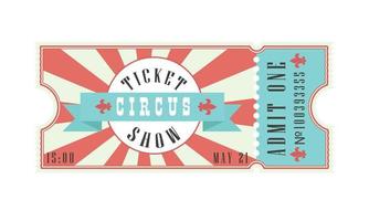 bilhete de circo em vermelho e azul vetor