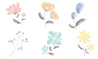 flores em aquarela em cores claras vetor