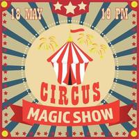 show de mágica de cartaz de circo. convite. vetor