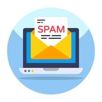 ícone de download moderno de e-mail de spam vetor