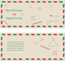 feliz natal bonito minimalista e feliz ano novo 2023 vetor de design de cartão