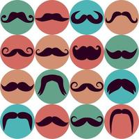 coleção stikers de bigodes. ilustração em vetor de símbolos de tendência.