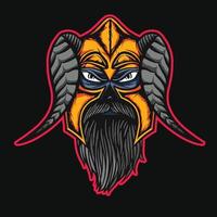 design de camiseta de ilustração viking vetor