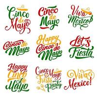 ícones de vetor de festa de feriado mexicano de cinco de maio