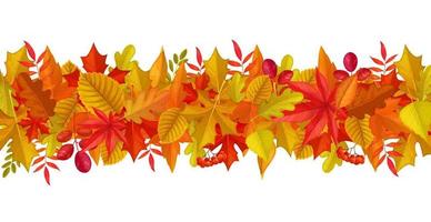 fundo sazonal com folhas de outono e frutas vetor