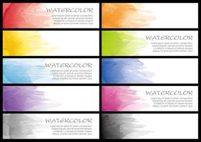 conjunto de aquarela banners coloridos vetor