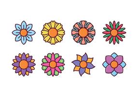 Conjunto de ícones de flores grátis vetor