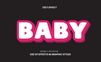 baby text - efeitos de texto 3D que podem ser usados através de configurações de estilo gráfico vetor