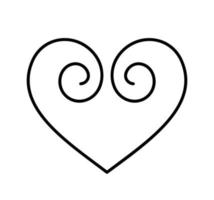 mão desenhada sinal de logotipo de coração monoline amor de natal. vector pares de símbolos de ilustração romântica e casamento. elemento plano de design de caligrafia do dia dos namorados. para cartão, convite