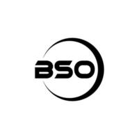 design de logotipo de letra bso na ilustração. logotipo vetorial, desenhos de caligrafia para logotipo, pôster, convite, etc. vetor