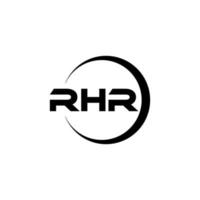 design de logotipo de carta rhr na ilustração. logotipo vetorial, desenhos de caligrafia para logotipo, pôster, convite, etc. vetor