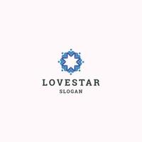 ilustração em vetor modelo de design de ícone de logotipo de estrela de amor